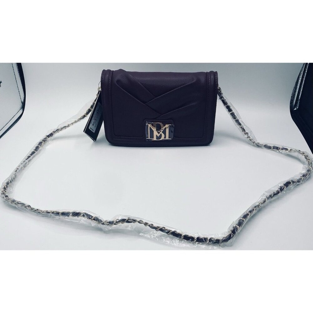Badgley‎ Mischka Burgundy Crossbody Bag Chain Plum Faux Leather